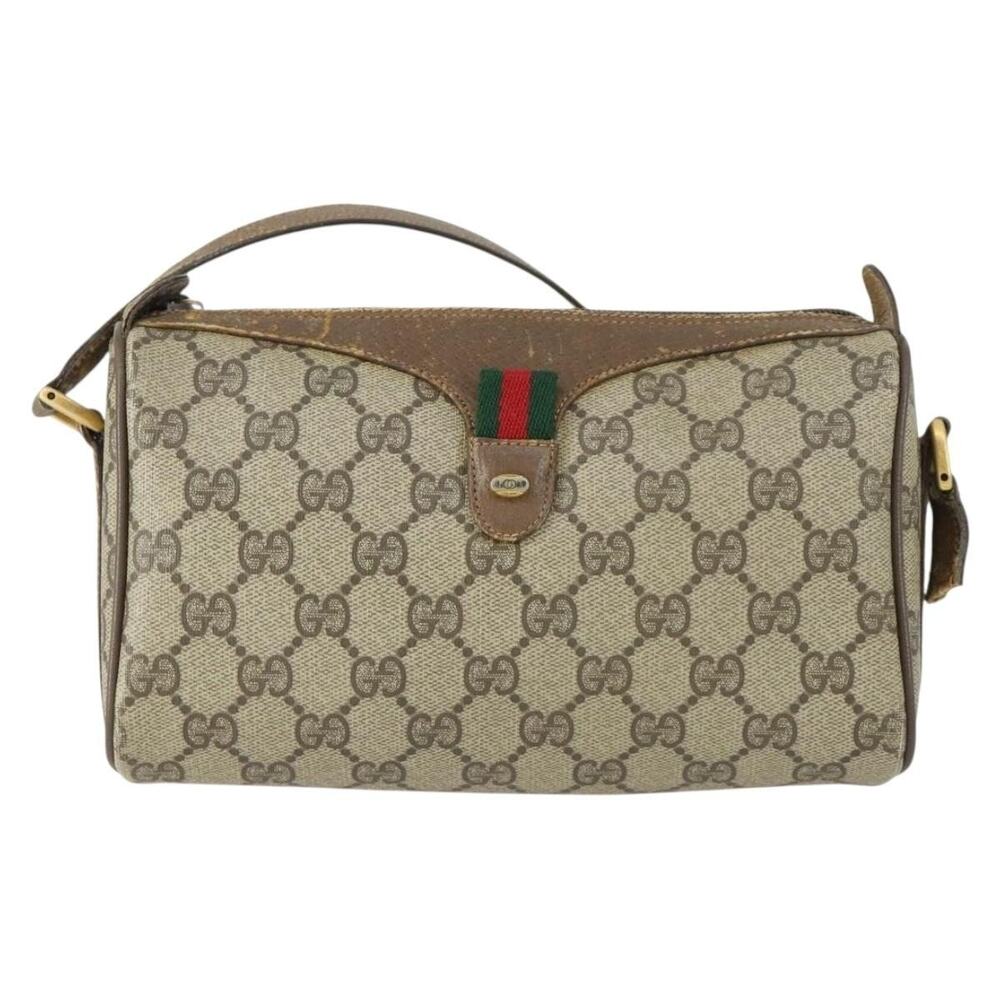 Gucci GG Supreme Web Shoulder Bag Beige